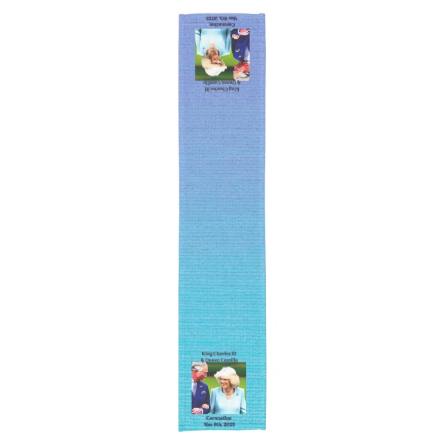 Chemin De Table Court Le roi Charles III et la reine du couronnement de  (Devant)