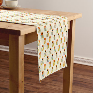 Chemin De Table Court Le Scandinave a inspiré le motif floral orange