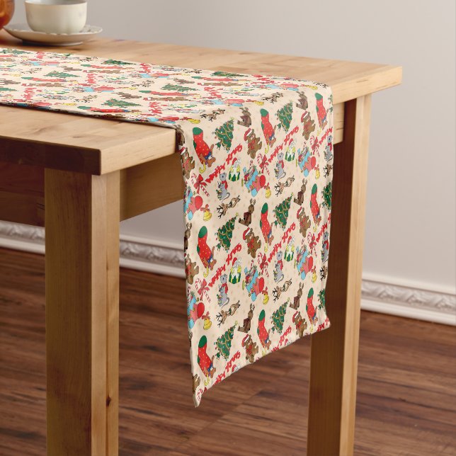 Chemin De Table Court Les animaux des bois Noël (In Situ)