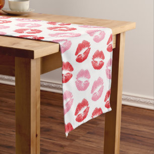 Chemin De Table Court Lèvres rouges et roses, Motif des lèvres, bâton à