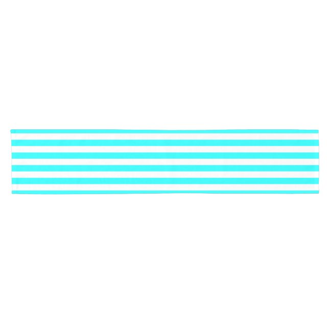 Chemin De Table Court Lignes Design Aqua (Horizontal)