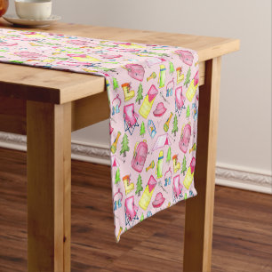 Chemin De Table Court Little Girl One Happy Camper First Birthday Party
