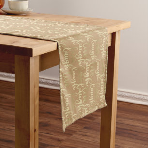 Chemin De Table Court Live Laugh Love Faux Gold Letting С appuccino Sho