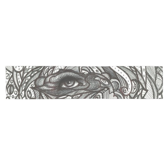 Chemin De Table Court L'oeil vous voient oeil noir et blanc (Horizontal)