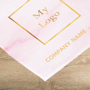 Chemin De Table Court Logo d'entreprise du salon en marbre rose vif