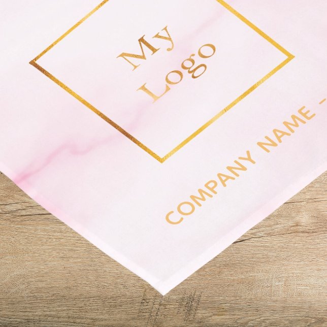 Chemin De Table Court Logo d'entreprise du salon en marbre rose vif (Créateur téléchargé)