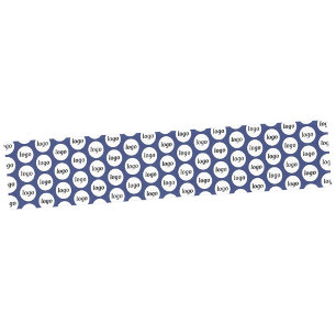 Chemin De Table Court Logo Motif Marque commerciale Marine Bleu