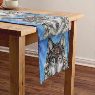 CHEMIN DE TABLE COURT LOUP GRIS