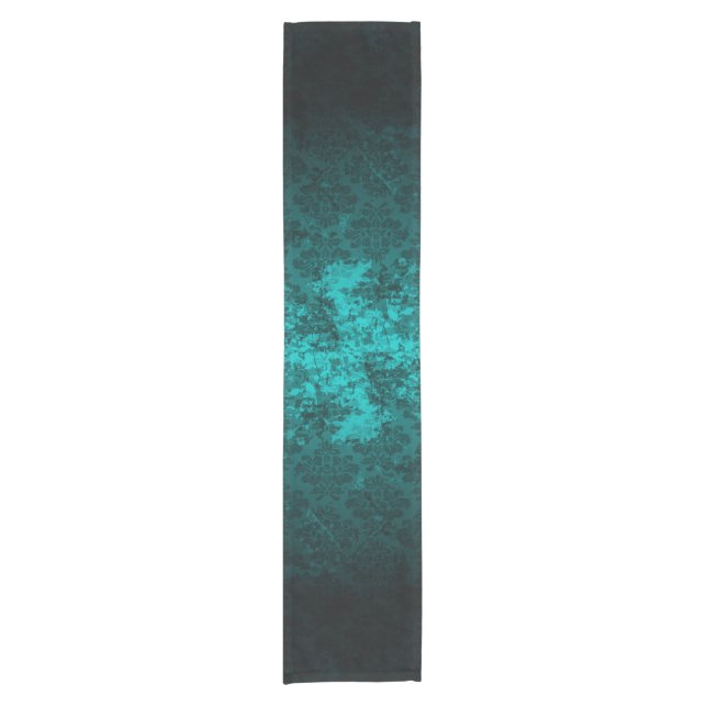 Chemin De Table Court Luxe Damask turquoise (Devant)