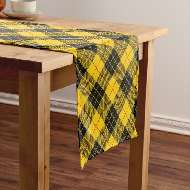 Chemin De Table Court MacLeod Scottish Clan Tartan Plaid Motif (In Situ)