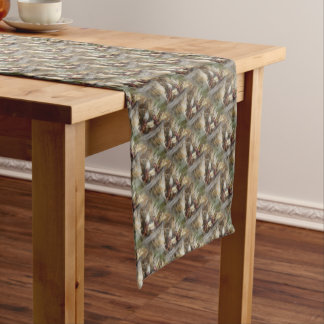 Chemin De Table Court Maïs de couleur indienne en panier d'osier Motif d