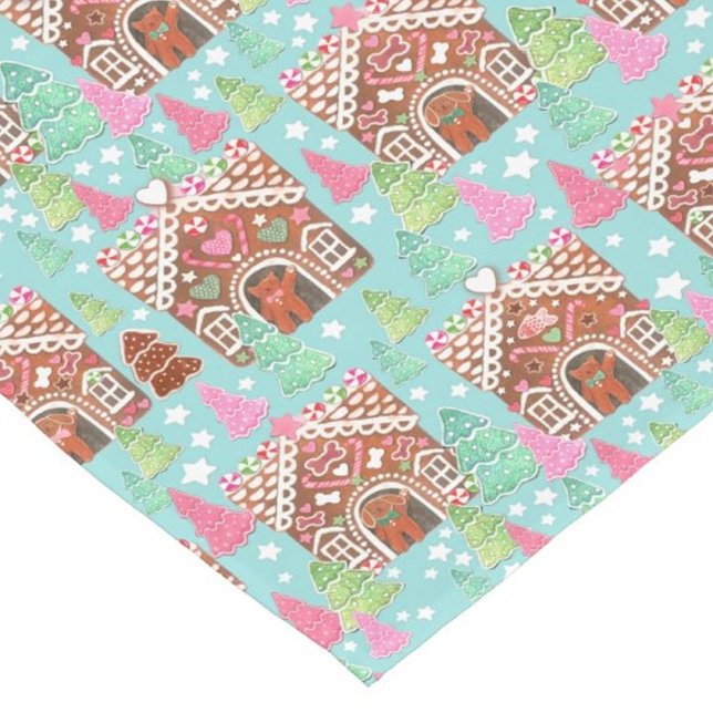 Chemin De Table Court Maison en pain d'épices avec pain d'épices chien e (Créateur téléchargé)