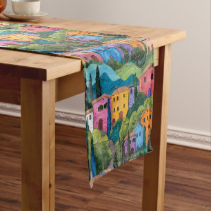 Chemin De Table Court Maisons toscanes colorées