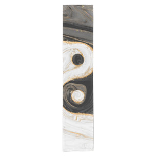 Chemin De Table Court Marbre liquide Yin Yang