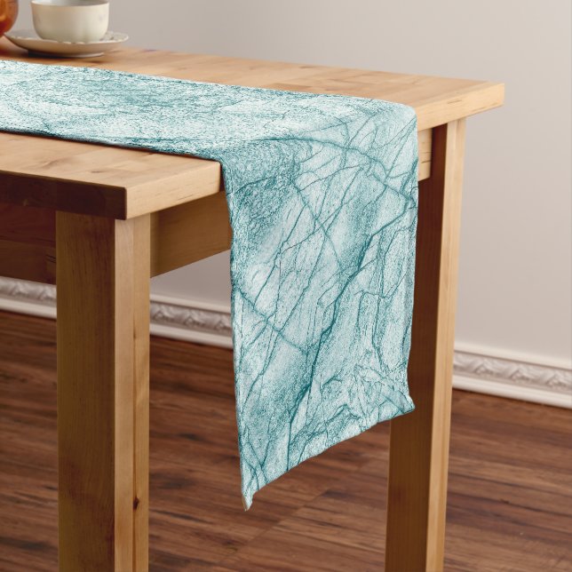 Chemin De Table Court Marbre turquoise foncé (In Situ)
