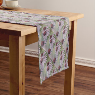 CHEMIN DE TABLE COURT MARGUERITES ROSES