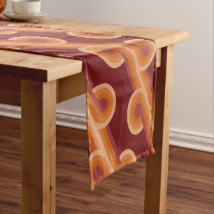 Chemin De Table Court Maroon Rouge Orange Cercles Fusion Art Motif