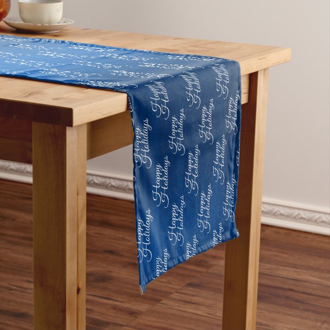 Chemin De Table Court Marry Christmas Party Navy Blue Winter Holidays (In Situ)