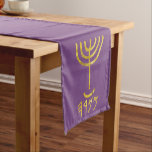 Chemin De Table Court Menorah Table Runner Gold sur violet<br><div class="desc">Menorah Paleo Lettres hébraïques - Menorah : Mem, Nun, Resh, Hey Mem - Chaos Mighty Blood Nun - Continue Heir Son Resh - First Top Beginning Hey - Look Reveal Breath H4501 (Strong) מְ רָ ה נ נֹ וֹ מְ רָ menôrâh menôrâh men-o-raw', men-o-raw Feminine de H4500 (dans le sens...</div>
