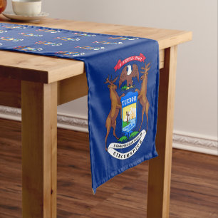 Chemin De Table Court Michigan flag & Sport fan house décor / Michigan
