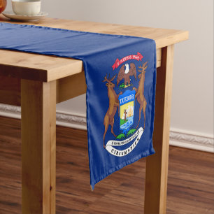Chemin De Table Court Michigan flag & Sport fan house décor / Michigan