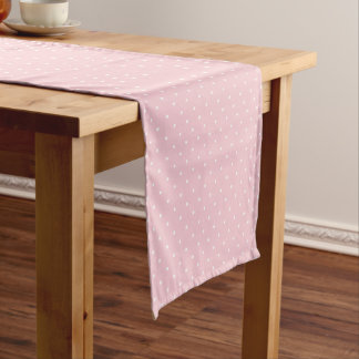 Chemin De Table Court Micro pois blanc - Rose