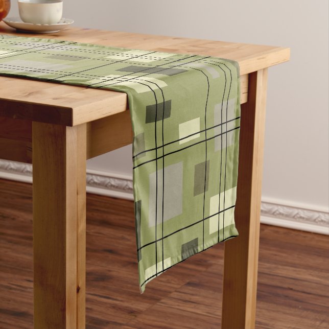 Chemin De Table Court Mid Century Modern Geometric 18 (In Situ)