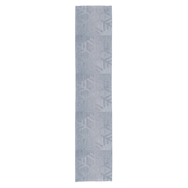 Chemin De Table Court Mode en Denim Flocons de Neige (Devant)