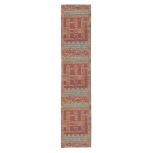 Chemin De Table Court Modèle de tapis oriental en orange
