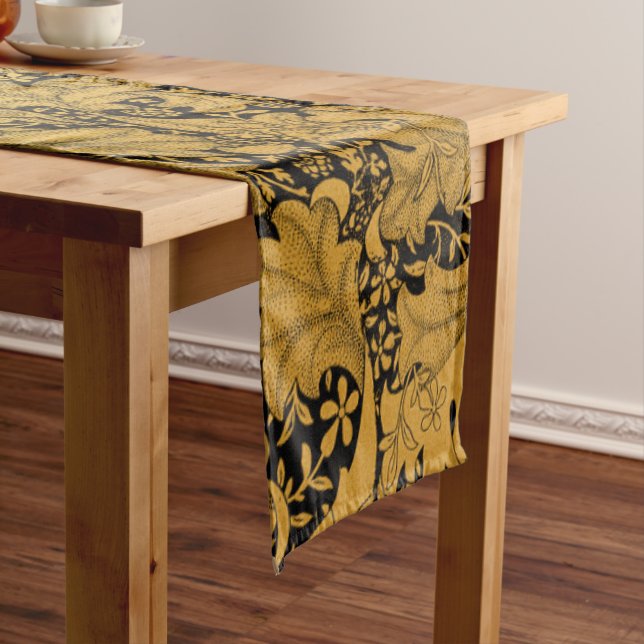 Chemin De Table Court Modèle Floral Or Fleur orientale (In Situ)
