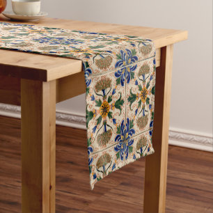 Chemin De Table Court Modèle Floral Vintage méditerranéen coloré