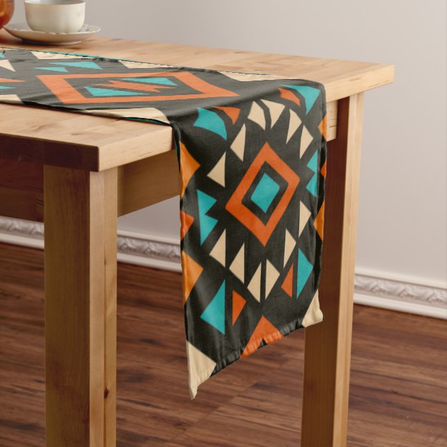 Chemin De Table Court Modern Geometric Southwest Style  (In Situ)