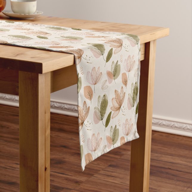 Chemin De Table Court Modern Spring Botanical Floral Table Runner (In Situ)