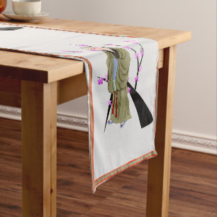 Chemin De Table Court Moine bouddhiste coureur de table