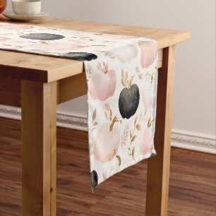 Chemin De Table Court Monogramme Citrouille moderne - Initiale personnal