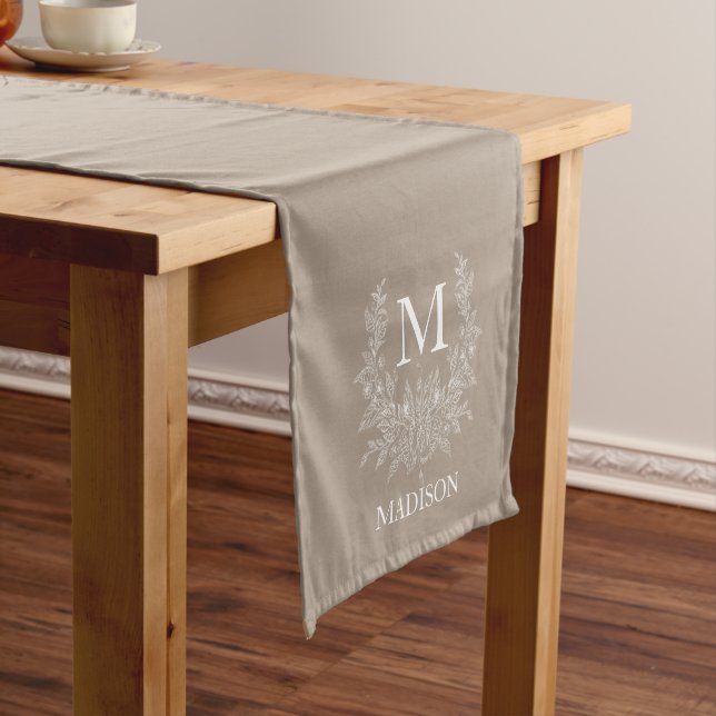 Chemin De Table Court Monogramme rustique Grullo initiale personnalisée  (In Situ)