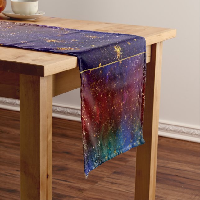 Chemin De Table Court Moody Ombre | Psychedélique Grunge Gold Stardust (In Situ)