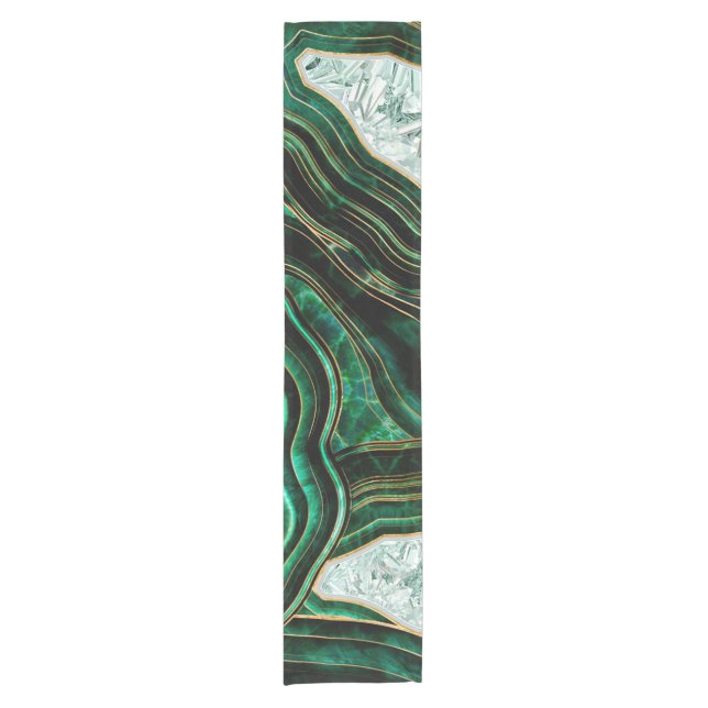 Chemin De Table Court Moss Green Geode et Crystals Art numérique (Devant)