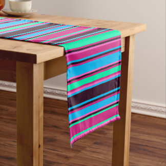Chemin De Table Court Moteur de table Magenta, Aqua et Bleu