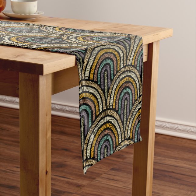 Chemin De Table Court Moteur de table Motif Retro Brodery Arc (In Situ)