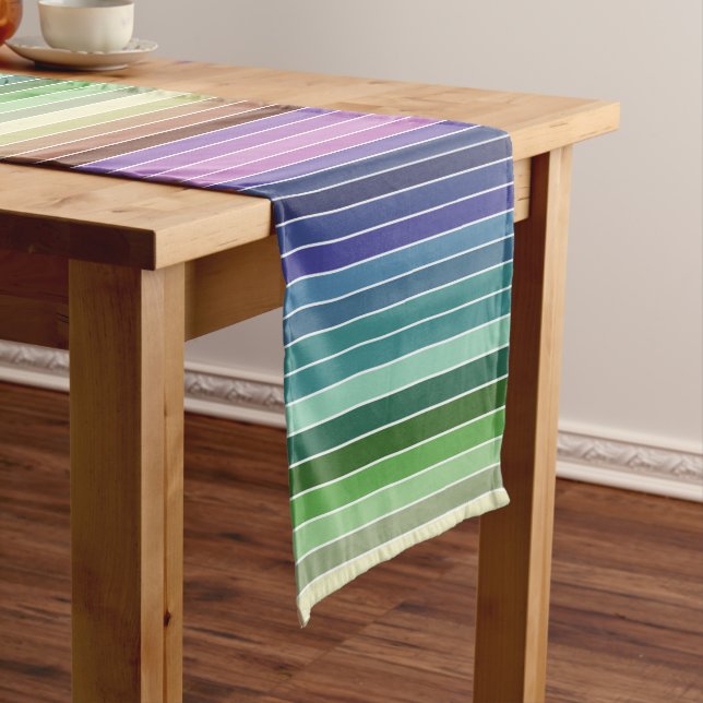 Chemin De Table Court Motif à bandes multiples (In Situ)