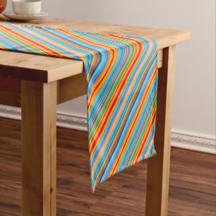 Chemin De Table Court Motif à bandes multiples