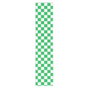Chemin De Table Court Motif à carreaux verts et blancs