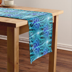 Chemin De Table Court Motif à répétition électrique bleu brillant