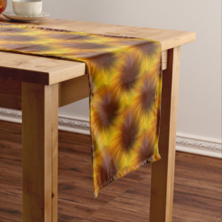 Chemin De Table Court Motif Abstrait Brown Et Jaune
