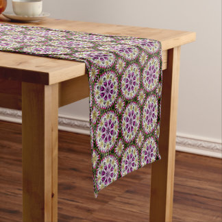 Chemin De Table Court Motif Abstrait Dahlia     