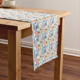Chemin De Table Court Motif abstrait de forme d'aquarelle