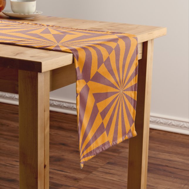 Chemin De Table Court Motif abstrait de soleil orange explosé (In Situ)