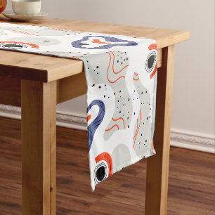 Chemin De Table Court Motif Abstrait des tourbillons et des cercles