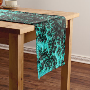 Chemin De Table Court Motif Abstrait noir vert fractal